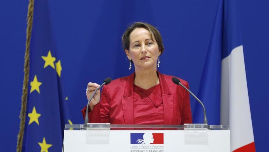La ministre de l'Ecologie, Ségolène Royal, lors d'une conférence à Paris, le 25 avril 2014
