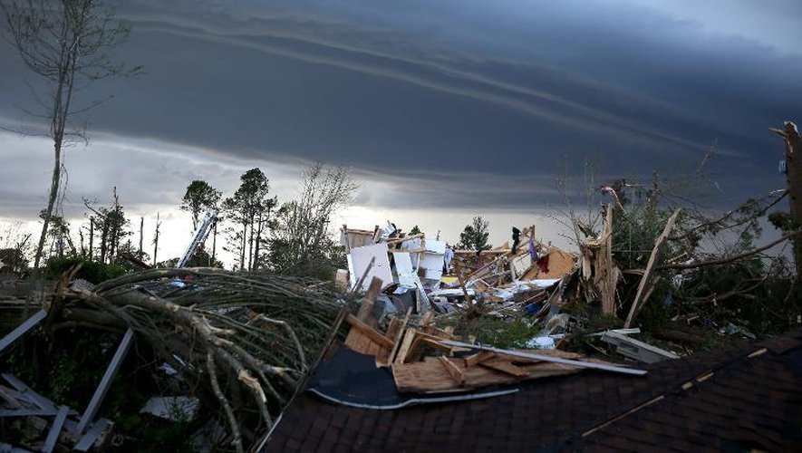 La ville de Tupelo après le passage d'une tornade le 29 avril 2014 aux Etats-Unis