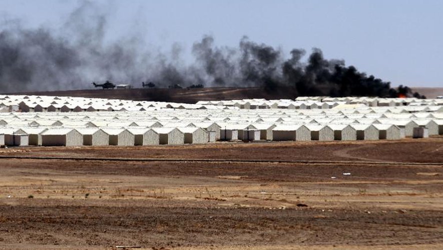 Le camp d'Azraq pour réfugiés syriens, en Jordanie, photographié le 30 avril 2014 dans le désert jordanien