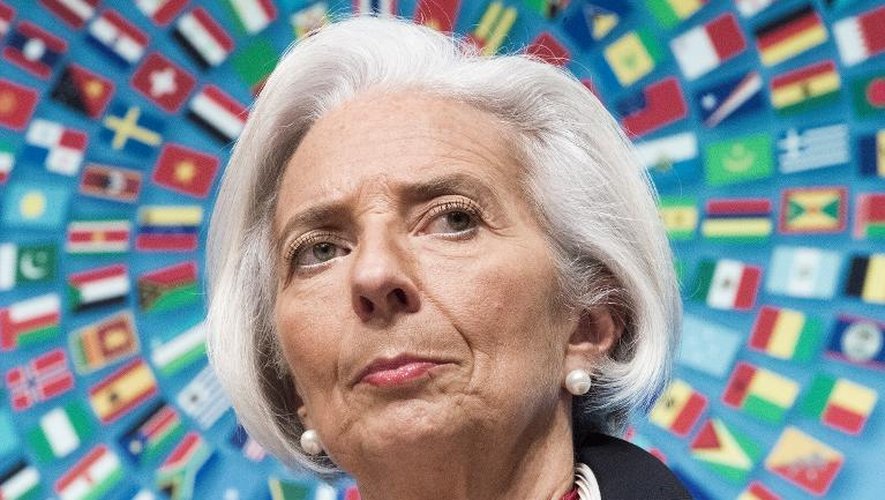 La directrice générale du Fonds monétaire international (FMI) la Française Christine Lagarde lors des réunions de printemps du FMI et de la Banque mondiale, au siège du FMI à Washington, le 12 avril 2014