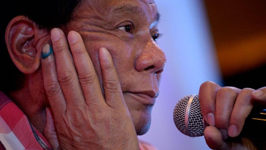 Rodrigo Duterte à Davao City, sur l'île de Mindanao, le 9 mai 2016