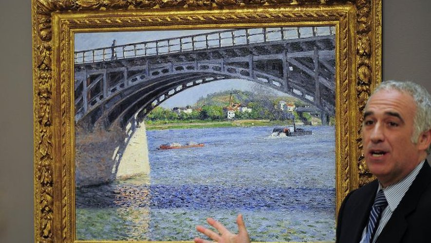 "Le Pont d'Argenteuil et la Seine" de Gustave Caillebotte exposé chez Sotheby's le 28 octobre 2011 à New York