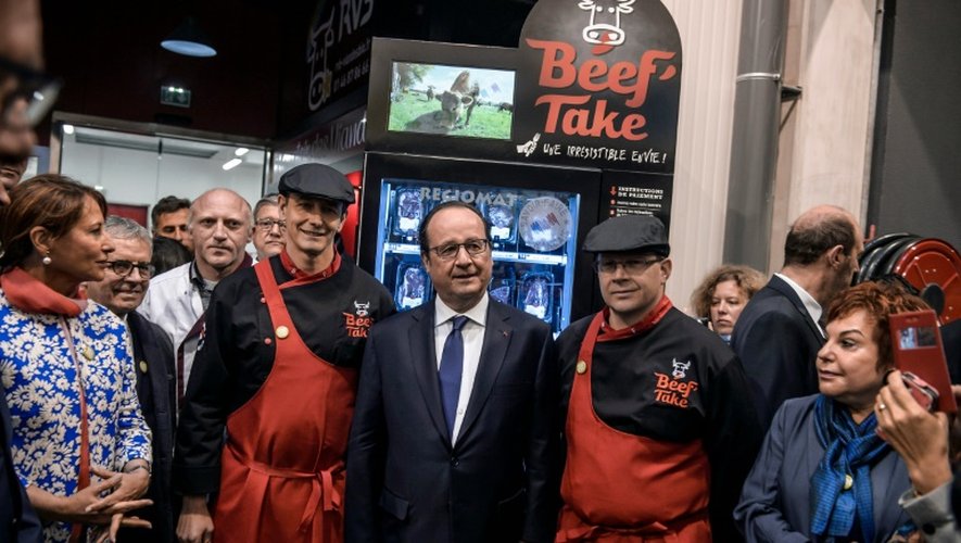 François Hollande au marché de Rungis le 9 mai 2016