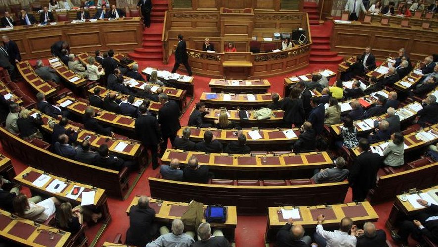 Le Parlement grec avant le vote sur la réforme de la fonction publique, le 18 juillet 2013 à Athènes
