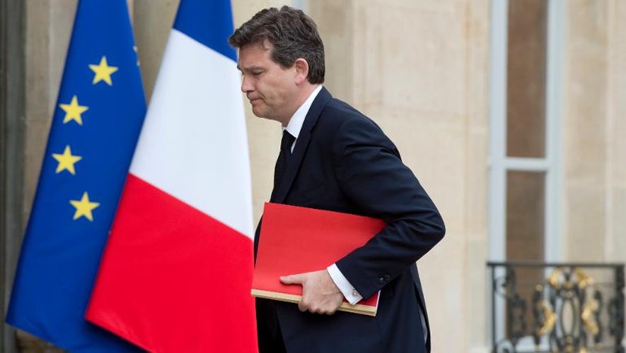 Le ministre de l'Economie Arnaud Montebourg à l'Elysée le 28 avril 2014