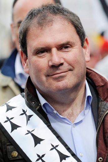 Christian Troadec, leader des Bonnets rouges et maire de Carhaix, le 19 avril 2014 à Nantes