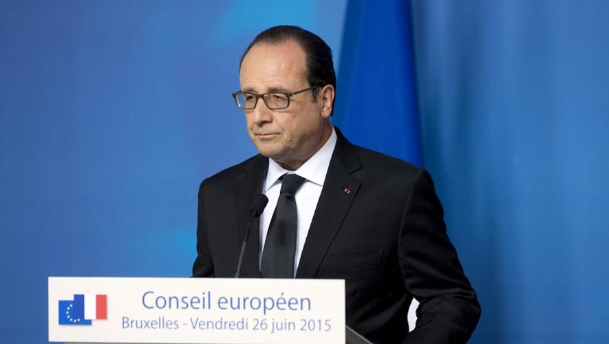 François Hollande face à la presse le 26 juin 2015 à Bruxelles