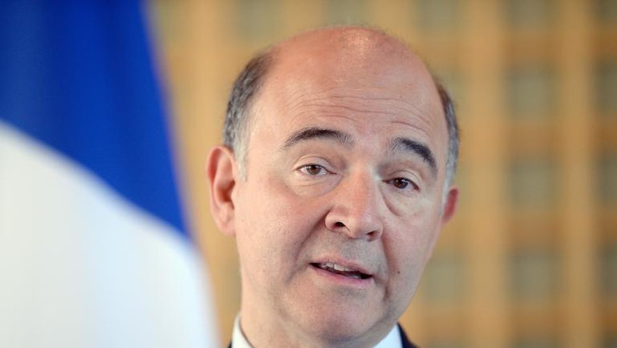 Le ministre de l'Economie Pierre Moscovici, en conférence de presse à Paris le 18 juillet 2013
