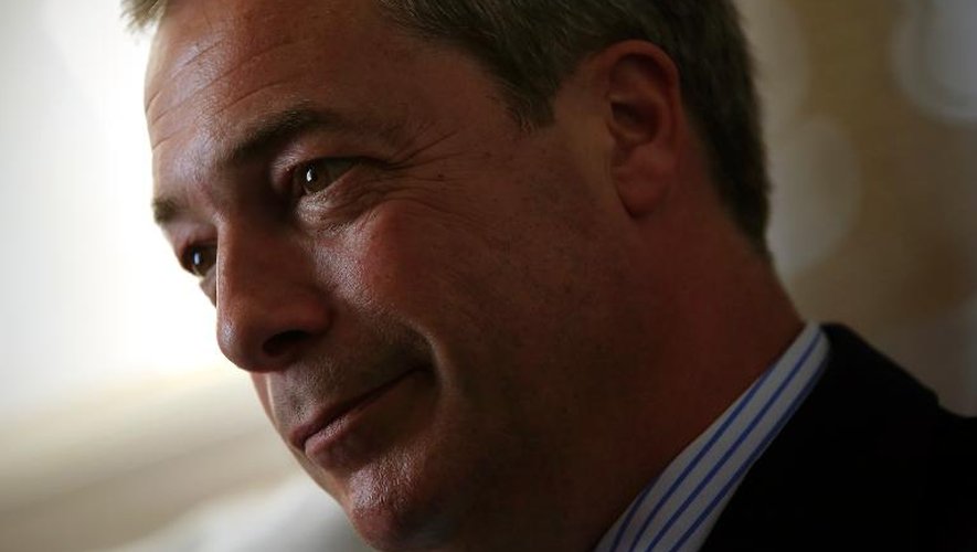 Nigel Farage, candidat du parti anti-européen Ukip, à Portsmouth, dans le sud-est de l'Angleterre, le 28 avril 2014