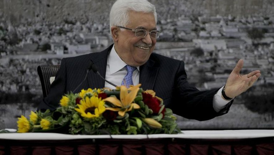 Le président palestinien Mahmoud Abbas, le 18 juillet 2013 lors d'une réunion du Comité central du Fatah, à Ramallah