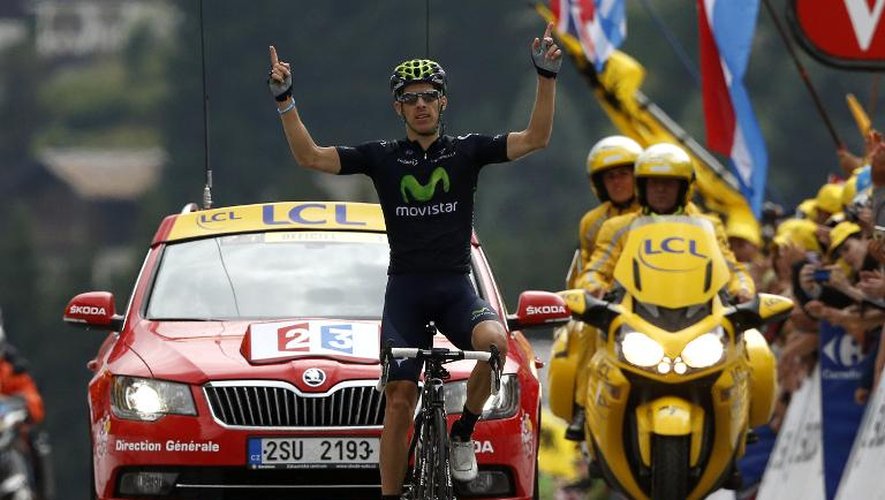 Le Portugais Rui Alberto Costa célèbre sa victoire lors de la 19e étape du Tour de France, le 19 juillet 2013 au Grand-Bornand