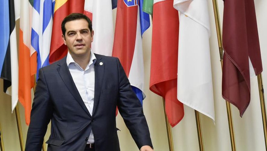 Le Premier ministre grec Alexis Tsipras, avant sa conférence de presse à l'issue du sommet européen à Bruxelles, le 26 juin 2015