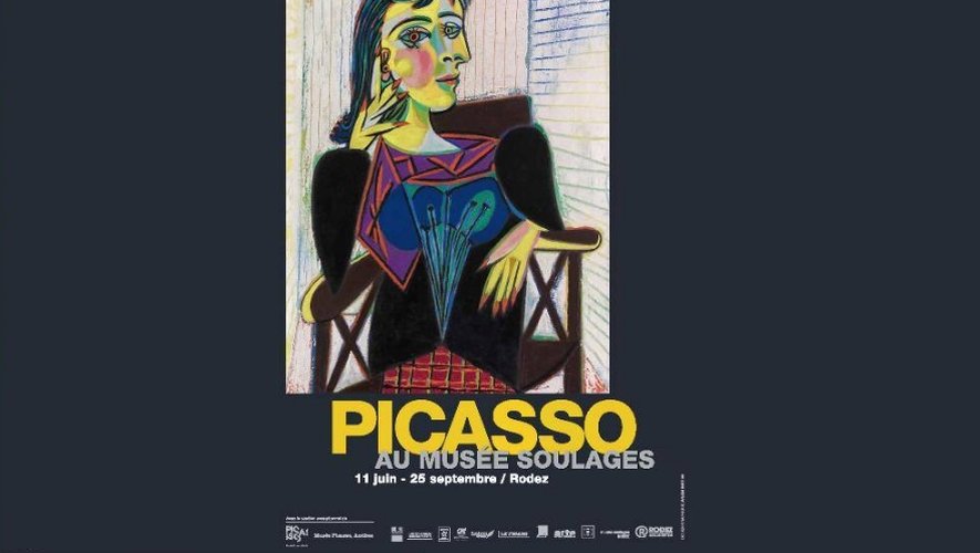 L'affiche reprend une peinture de Picasso de 1937, Portrait de Dora Maar, huile sur toile, 92x65,