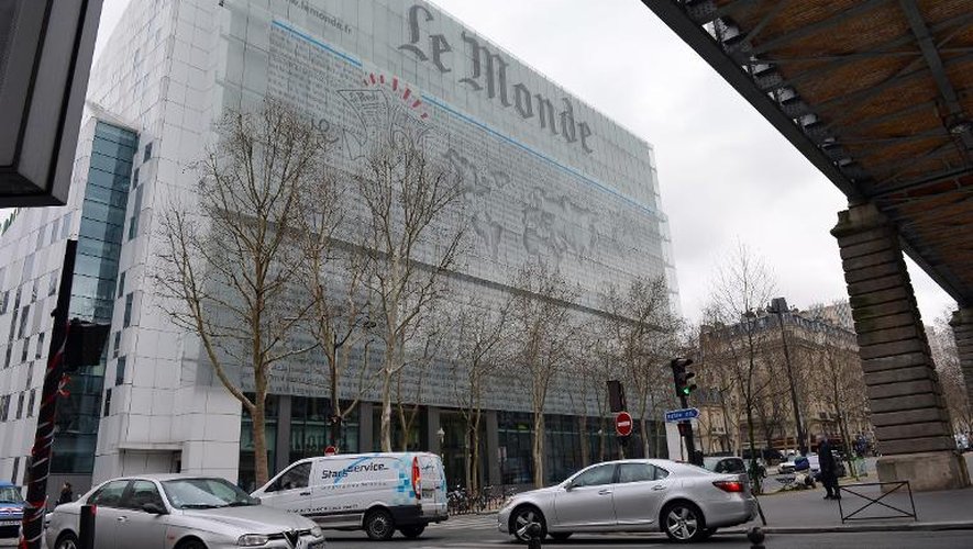 La façade du quotidien Le Monde, le 7 mars 2013 à Paris