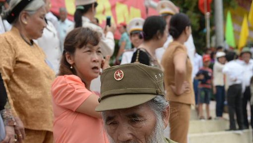 Un vétéran de la bataille de Dien Bien Phu, Bui Hoang Linh, 82 ans, lors des célébrations du 60e anniversaire de la victoire, le 7 mai 2014 à Dien Bien Phu, au Vietnam