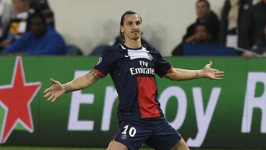 L'attaquant du PSG, Zlatan Ibrahimovic contre Chelsea, en quart de finale aller de la Ligue des champions, le 2 avril 2014 au Parc des Princes, à Paris