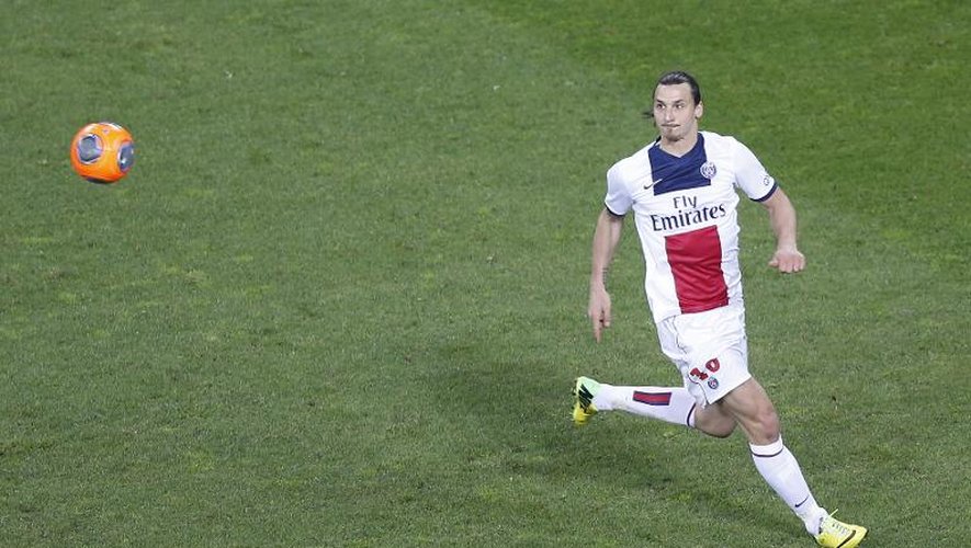 L'attaquant du PSG Zlatan Ibrahimovic contre Nice, le 28 mars 2014 à l'Allianz Riviera