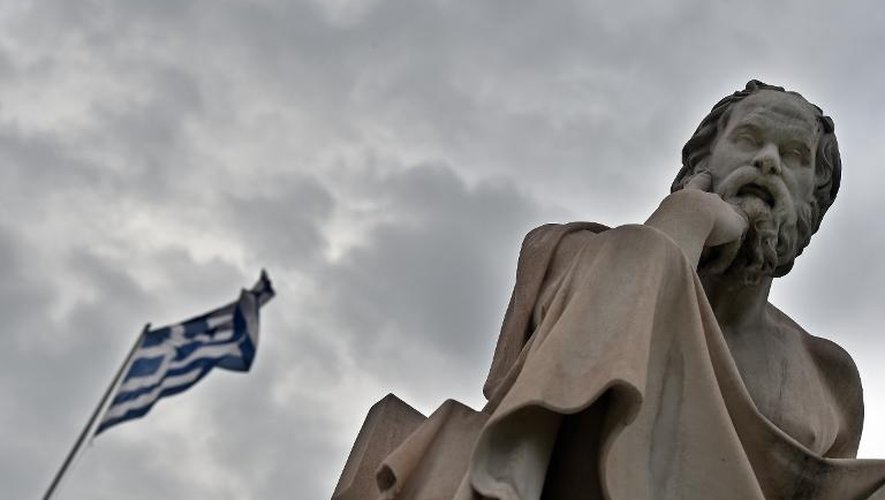 Une statue de Socrate, le 27 juin 2015 à Athènes