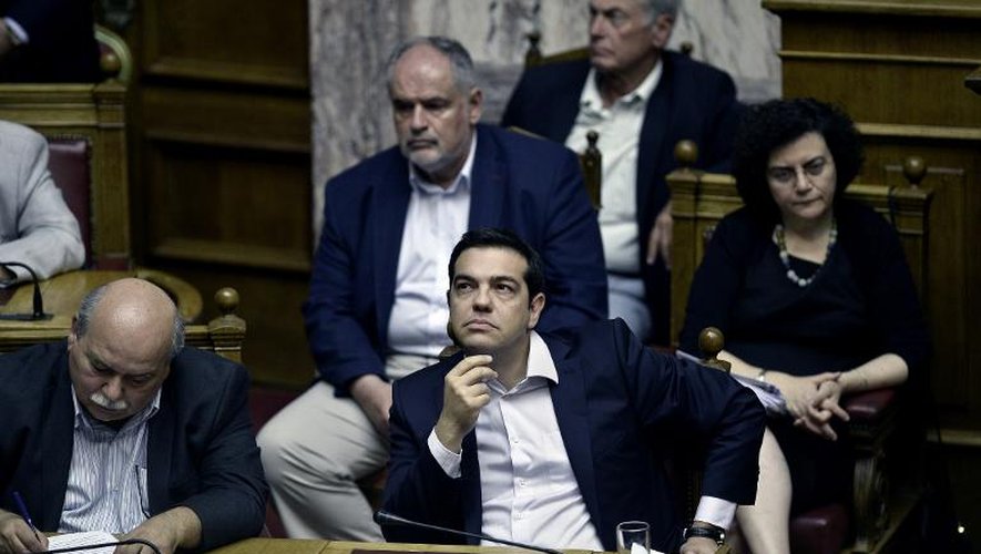 Le Premier ministre grec Alexis Tsipras au Parlement grec à Athènes, le 27 juin 2015