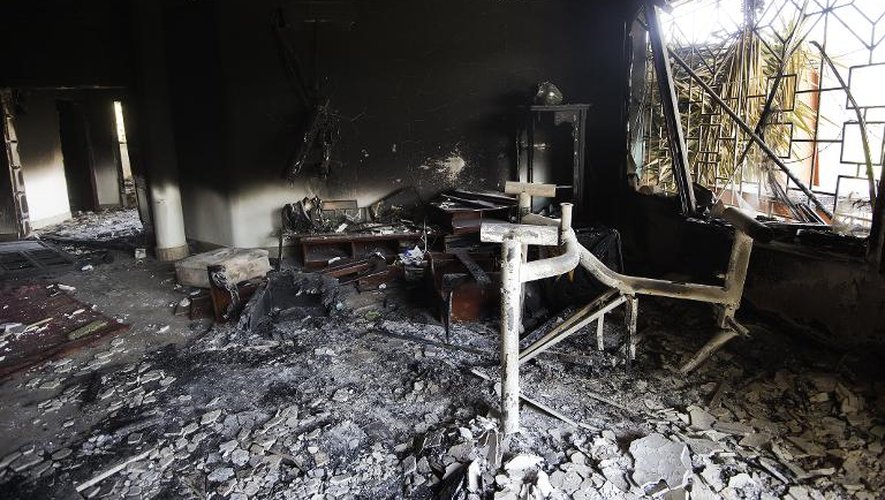Une pièce du consulat américain de Benghazi, en Libye, après un attentat, le 13 septembre 2012