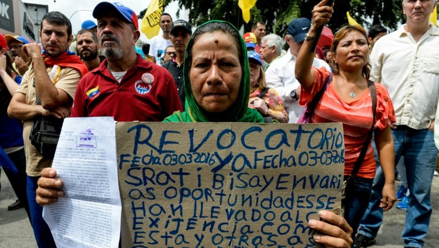 Manifestation d'opposants au président Maduro, le 14 mai 2016 à Caracas