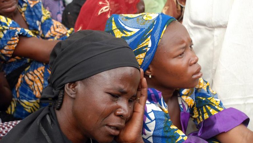 Mères de filles enlevées par les islamistes de Boko Haram à Chibok, au Nigeria, le 5 mai 2014