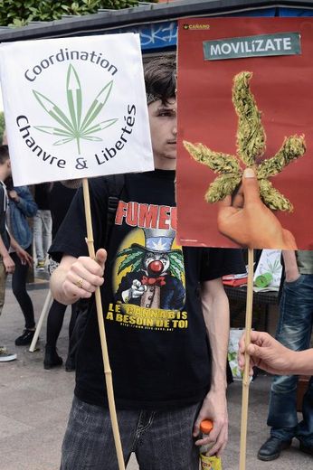 Manifestation à Toulouse le 10 mai 2014 à l'occasion d'une "marche mondiale" pour demander la légalisation du cannabis