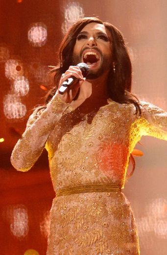 Conchita Wurst lors de la finale de l'Eurovision le 10 mai 2014 à Copenhague