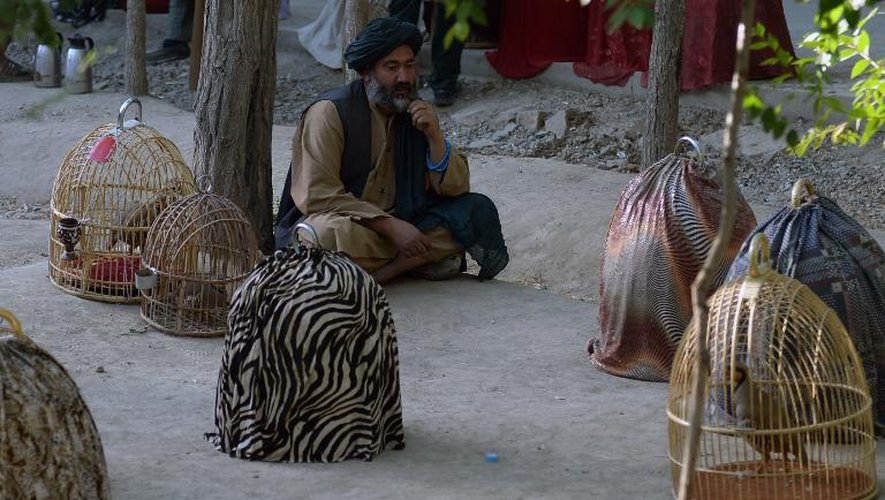 Un vendeur de perdrix le 5 juillet 2013 dans un parc de Kaboul