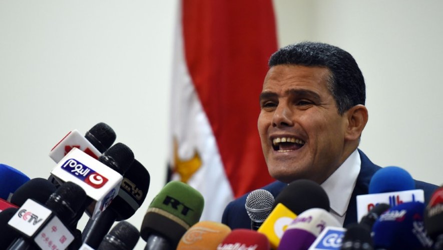 Mostafa Suleiman, adjoint au procureur d'Egypte lors d'une conférence de presse au Caire, le 9 avril 2016, sur la mort de l'étudiant italien Giulio Regeni