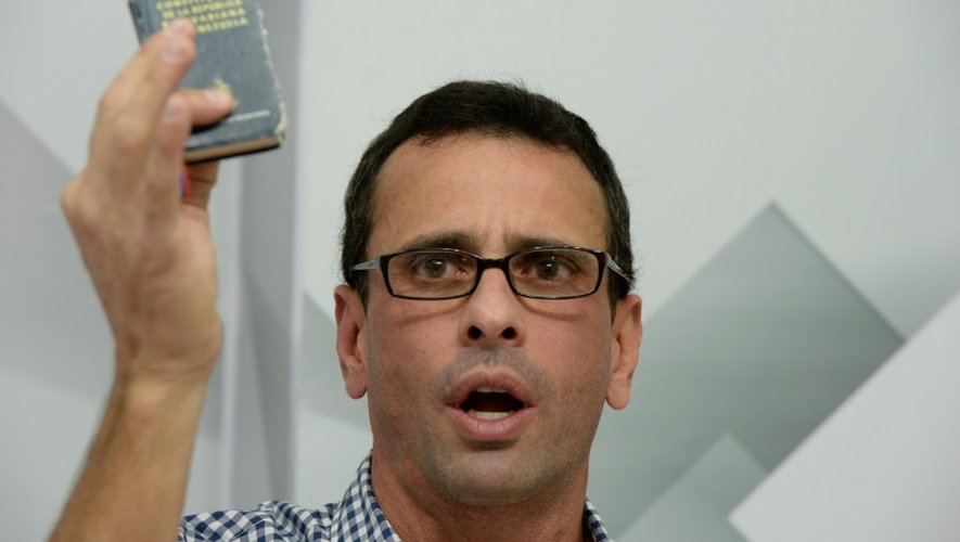 Henrique Capriles, un des chefs de l'opposition vénézuélienne, le 27 avril 2016 à Caracas