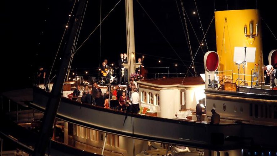 Sur le tournage de "Grace de Monaco", dans le port de Nice, le 22 octobre 2012