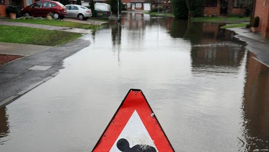 Inondation à Windsor, à l'ouest de Londres, le 12 février 2014