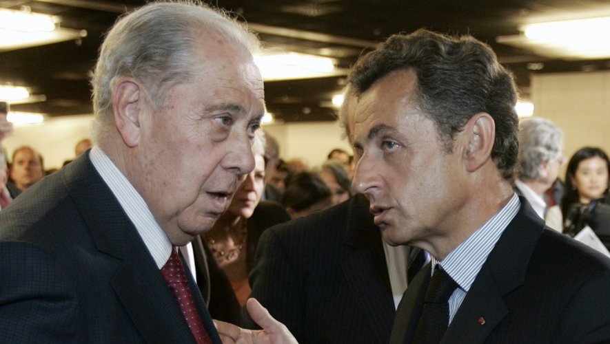 Charles Pasqua et Nicolas Sarkozy le 30 juin 2009 à Paris