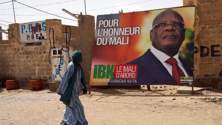 Affiche électorale d'Ibrahim Boubacar Keita le 24 juillet 2013 à Tombouctou