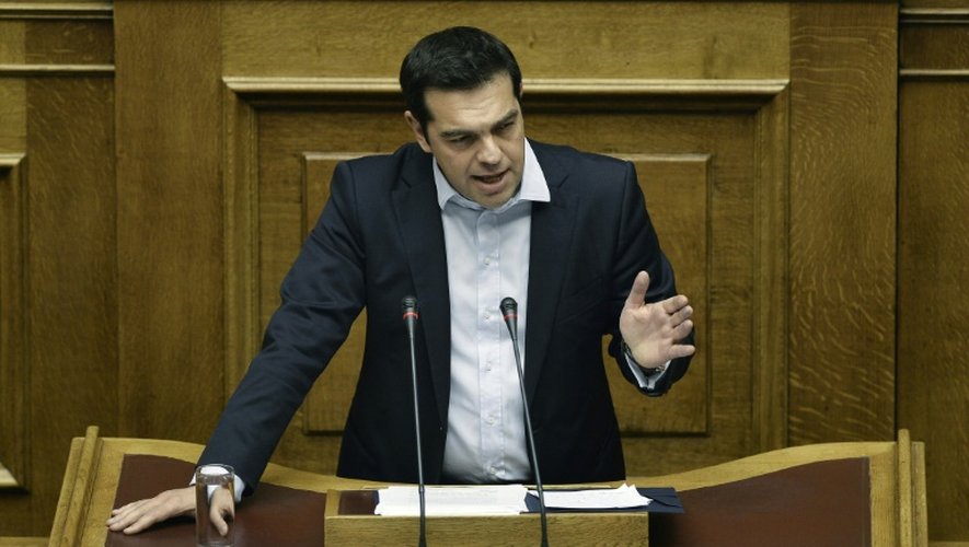 Le Premier ministre grec, Alexis Tsipras, le 28 juin 2015 devant le parlement à Athènes