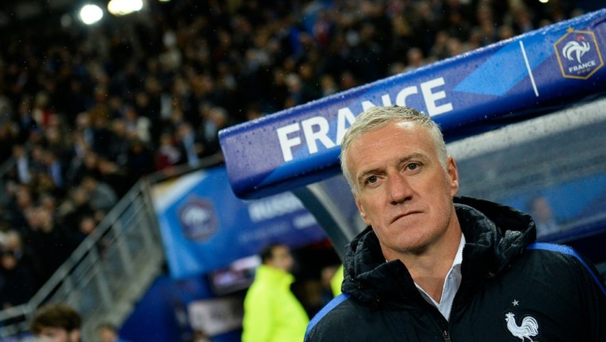 Le sélectionneur de l'équipe de France Didier Deschamp lors du match amical face à la Russie au Stade de France, le 29 mars 2016