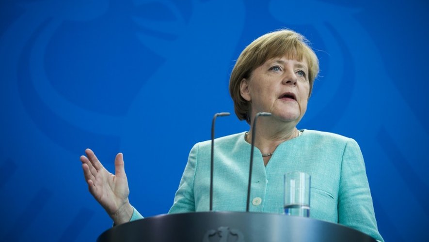 La chancelière allemande, Angela Merkel, lors d'une conférence de presse à Berlin, le 30 juin 2015