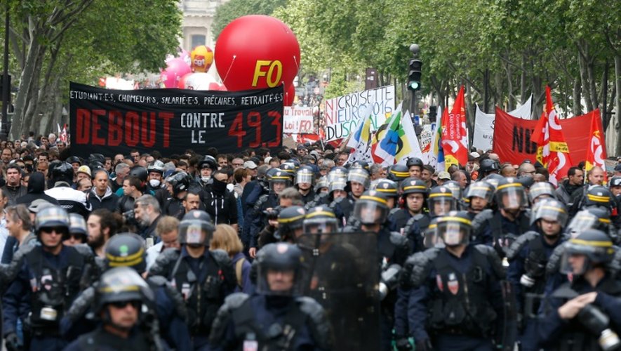 Manifestation contre la loi travail, le 17 mai 2016 à Paris