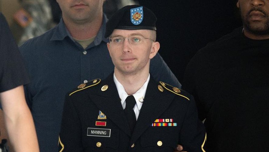 Le soldat Bradley Manning, la taupe de WikiLeaks, le 30 juillet 2013 à Fort Meade