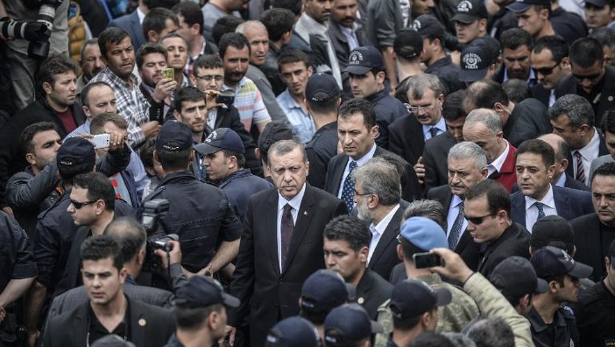 Recep Tayyip Erdogan le 14 mai 2014 sur le site de la mine de Soma