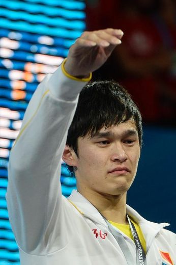 Le Chinois Sun Yang médaille d'or du 800 m nage libre aux championnats du monde le 31 juillet 2013 à Barcelone