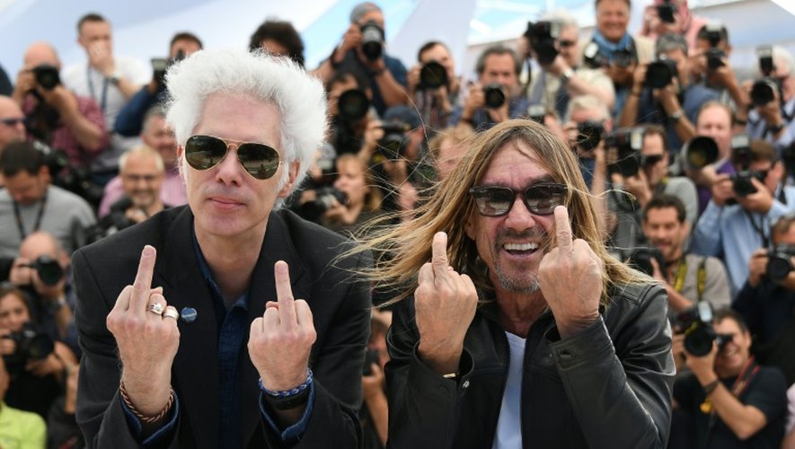 Le réalisateur américain Jim Jarmusch (g) et le chanteur américain Iggy Pop, le 19 mai 2016 à Cannes