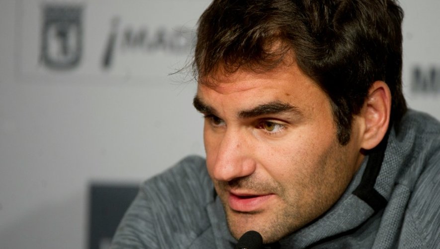 Roger Federer à Madrid pour annoncer son retrait du Masters 1000 de la capitale espagnole, le 2 mai 2016