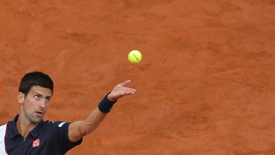 Le Serbe Novak Djokovic contre l'Espagnol Rafael Nadal en finale du Masters 1000 de Rome, le 18 mai 2014