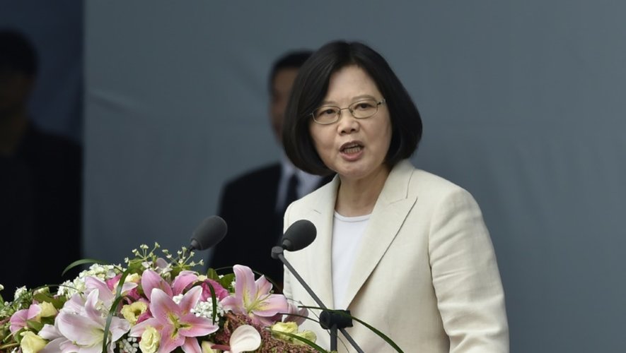 La nouvelle présidente taïwanaise Tsai Ing-wen lors de sa cérémonie d'intronisation à Taipei le 20 mai 2016