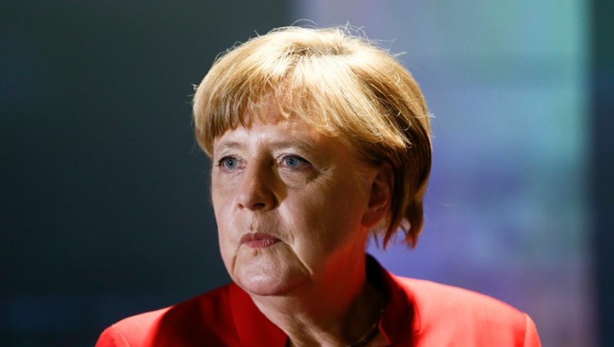 La chancelière allemande Angela Merkel à la Maison de l'Europe à Berlin le 12 mai 2016