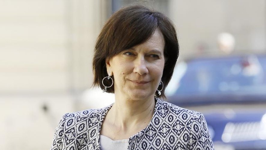 La secrétaire d'Etat chargée de la Famille, Laurence Rossignol arrive à Matigon, le 15 mai 2014 à Paris