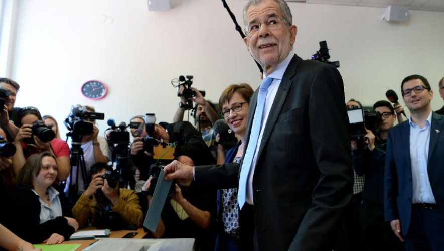 Le candidat à la présidentielle autrichienne Alexander Van der Bellen le 22 mai 2016 à Vienne