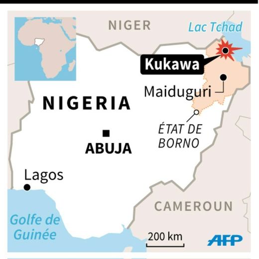 Carte de localisation des attaques mortelles par des membres présumés de Boko Haram au nord-est du Nigeria